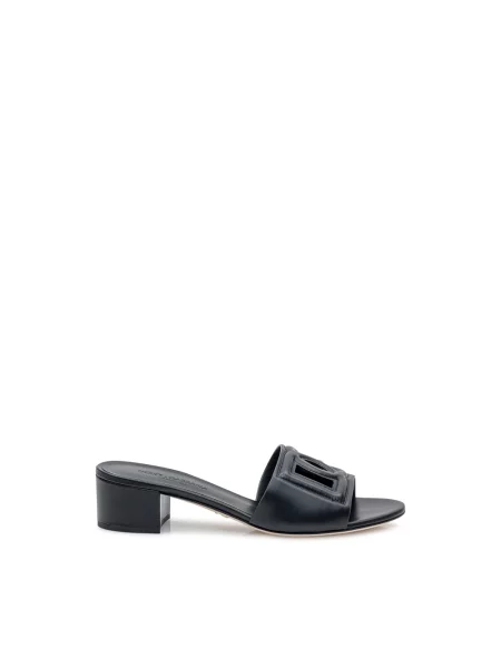 Klapki Dolce And Gabbana skórzane czarne