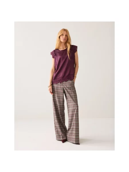 Jedwabny top Summum Woman casual czerwony