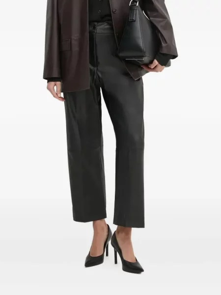 Pantaloni Sandro Ferrone din piele negru