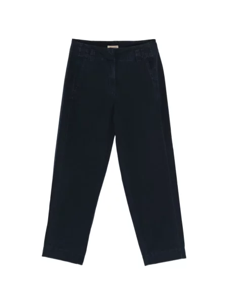 Pantaloni Woolrich din poplin conici albastru