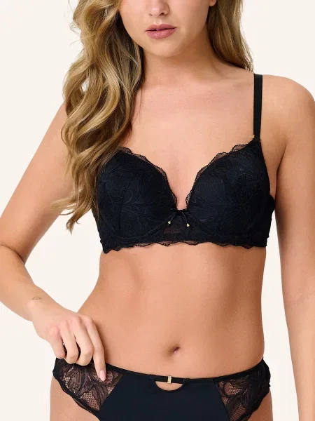 Lingadore Biustonosz Push-Up schwarz czarny