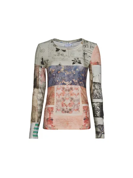 Bluza Desigual z dolgimi rokavi bež