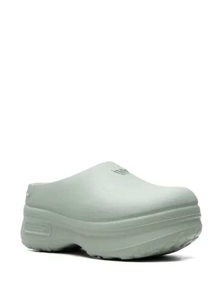 Papuci tip mules Adidas cu șireturi din dantelă gri