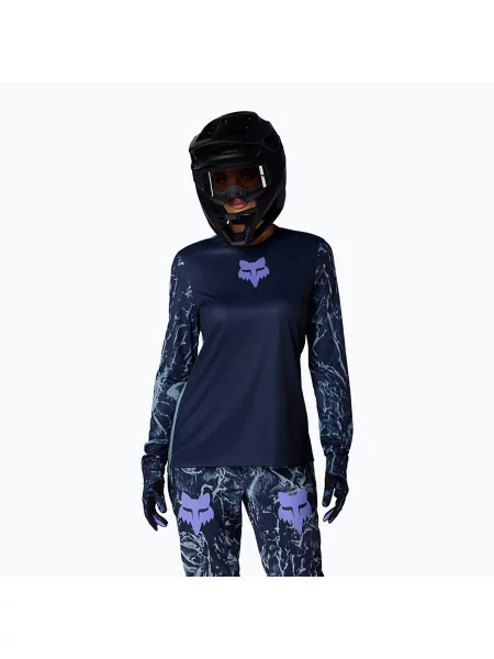 Дамска велосипедна блуза с дълъг ръкав Fox Racing Ranger Image Print arctic blue синьо