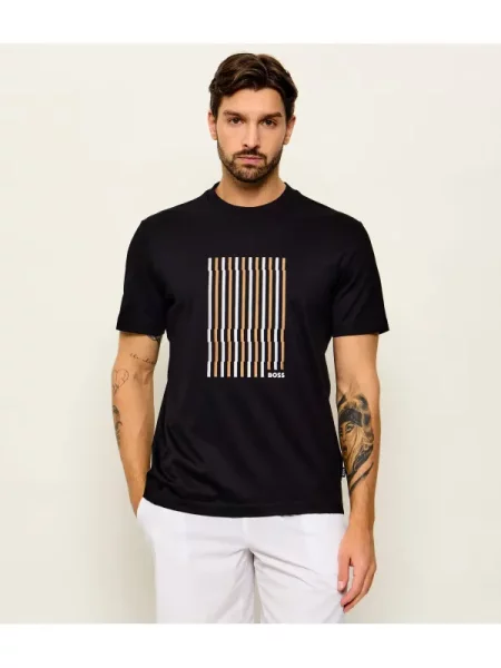 BOSS BLACK Tricou C-Thompson 41 | mercerizat negru