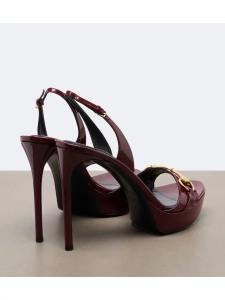 Sandale Gucci din piele cu platformă de lac