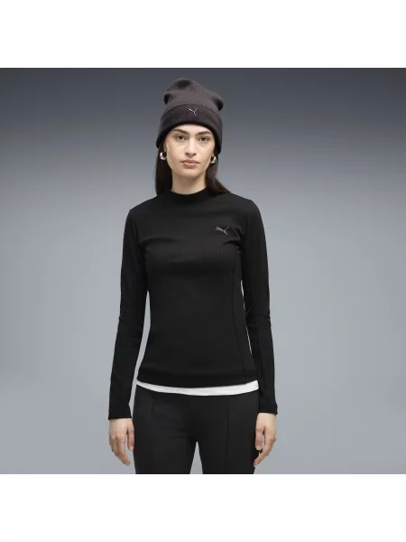 PUMA koszulka z dÅ‚ugim rÄ™kawem HER Slim Rib OdzieÅ¼ S czarny