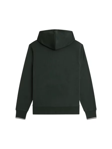 Bluza z kapturem Fred Perry w paski z kapturem z paskiem zielona
