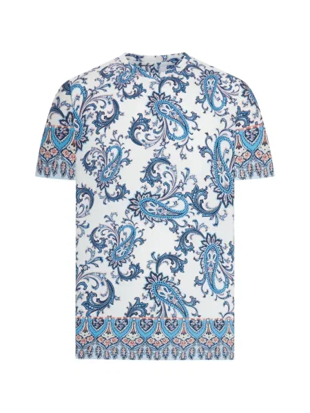 Tricou Etro cu imagine cu model paisley alb
