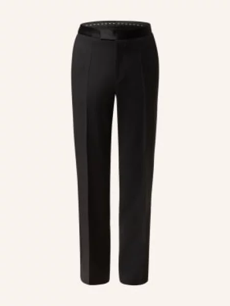 Boss Spodnie Smokingowe Lenon Tux Slim Fit Z Lampasami schwarz czarne