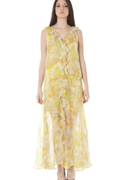 Rochie maxi John Galliano lungă de costum galben