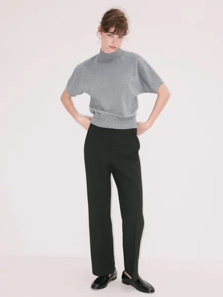 Sweter z krótkim rękawem srebrny Kobieta S MANGO