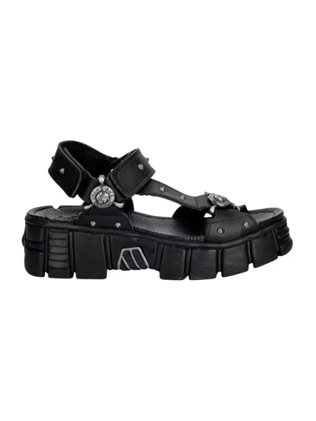 New Rock sandały na platformie VEGAN NEGRO TOWER CASCO NEGRO LATERAL czarne