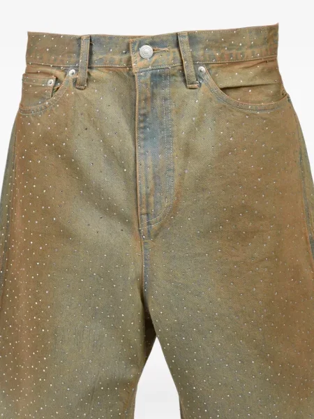 Stras pantaloni scurți din denim Breath maro