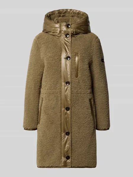 Płaszcz teddy z kapturem i wpuszczanymi model HAZEL' Frieda & Freddies khaki