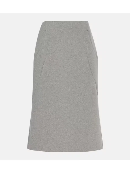 Spódnica midi Dries Van Noten do kolan szara