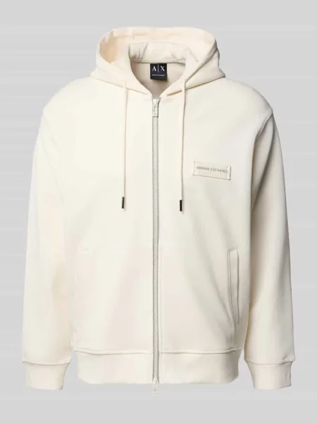 Bluza rozpinana z zamkiem błyskawicznym dwustronnym model FELPA' Armani Exchange beżowa