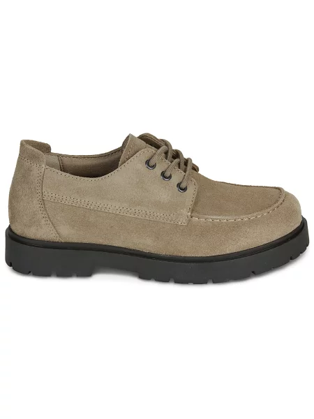 Birkenstock pantofi de piele întoarsă Highwood Moc Lace Low bej