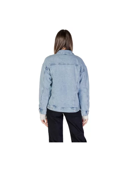VERO MODA Kurtki Kobieta L Klasyczna kurtka jeansowa zapinana na niebieski
