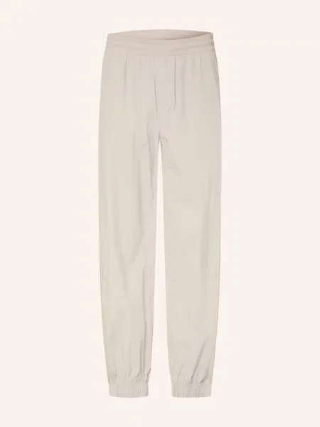 Lululemon Běžecké Kalhoty Pace Breaker Glyde světle šedá / béžová bílá