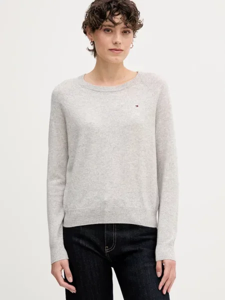 Vlněný svetr Tommy Hilfiger dámský šedá