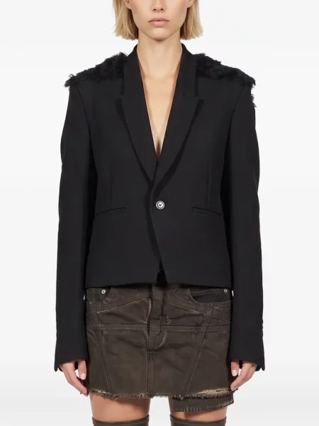 Sacou Rick Owens cu blană negru