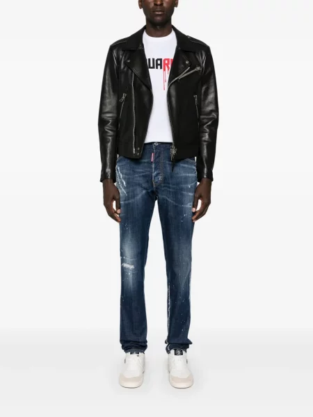Zwężane dżinsy Dsquared2 zwężany niebieski