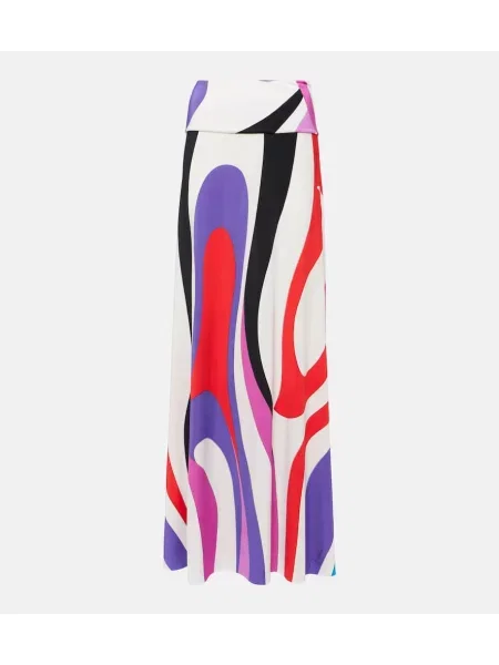 Fusta maxi Pucci din satin cu imagine