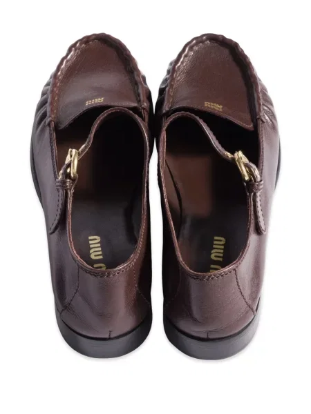 Pantofi loafer Miu Miu din piele maro