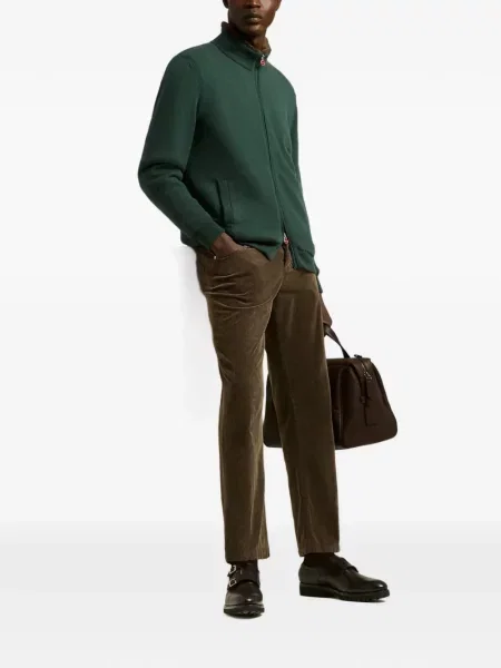 Cardigan Kiton din cașmir verde