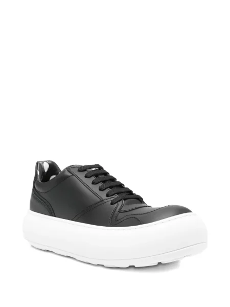 Sneakerși Moschino din piele cu platformă negru