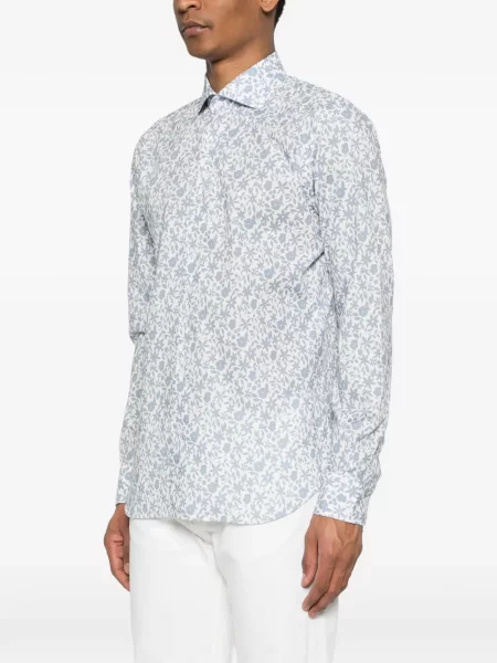 Риза Barba на цветя бяло