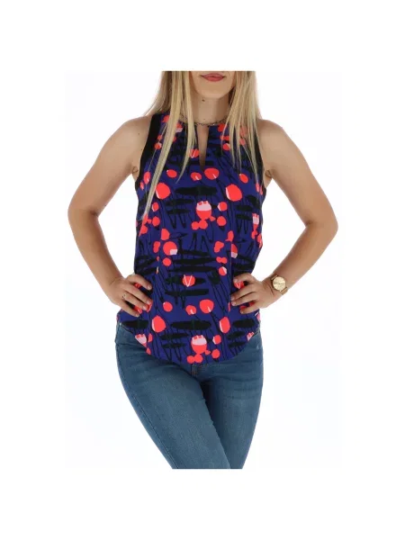 Wielobarwność bluzka Armani Exchange w abstrakcyjne wzory elegancka czarna