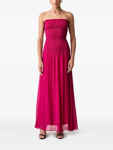 Rochie maxi Haveone fără bretele roz