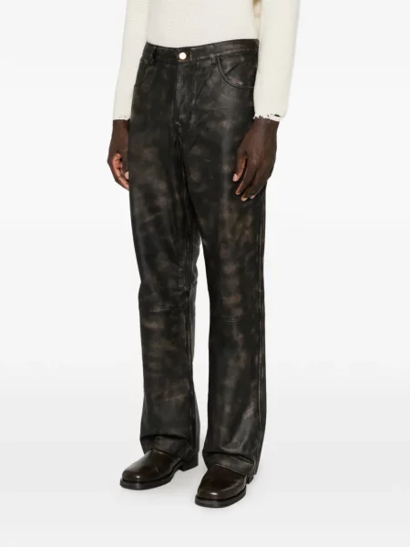 Pantaloni Won Hundred din piele negru