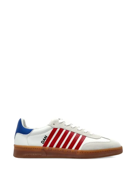 Sneakerși Dsquared2 cu șireturi cu dungi din dantelă alb