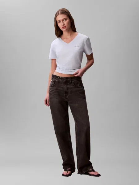 Calvin Klein Jeans Koszulka Kobiety czarny|niebieski jednolity S czarna