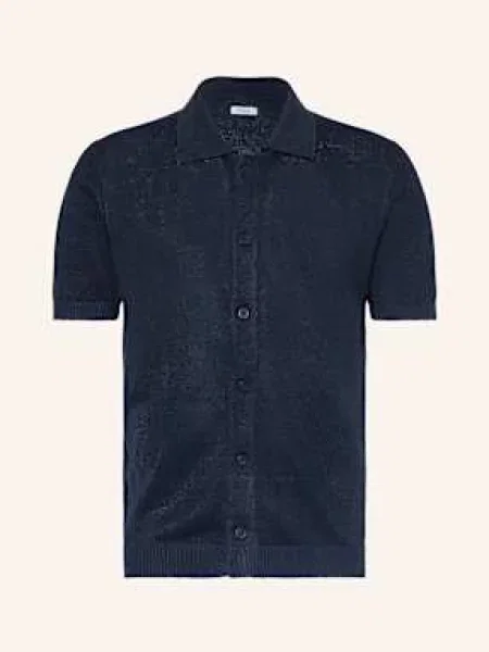 Paul Úpletová Košile Comfort Fit Ze Lnu tmavě modrá