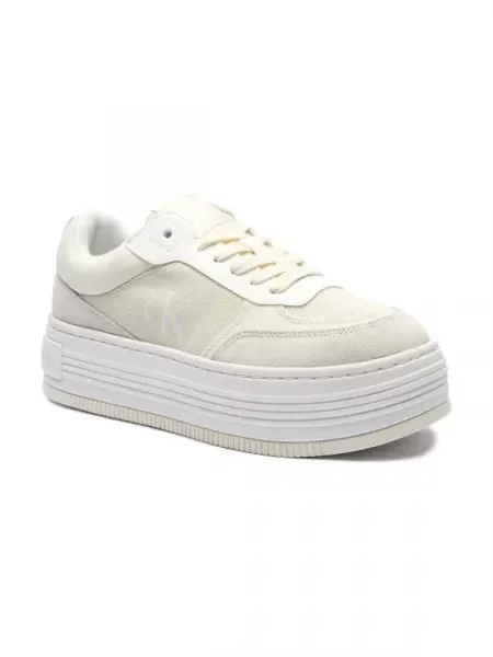 Calvin Klein Jeans Sneakers cu adaos de piele bej