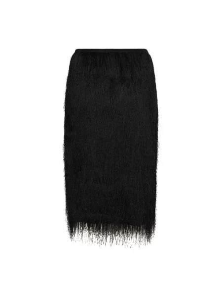 Spódnica midi Soaked In Luxury z frędzli czarna