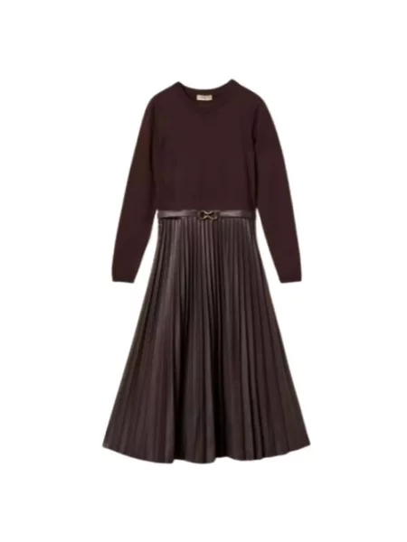Sukienka maxi Twinset brązowa