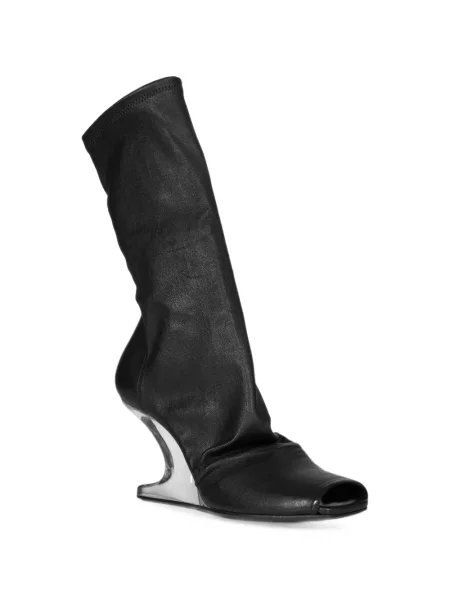 Botine Rick Owens Lilies cu pană negru
