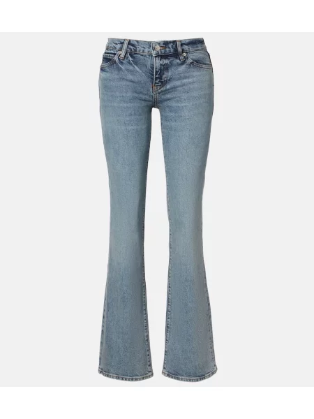 Blugi evazați Frame cu talie joasă albastru