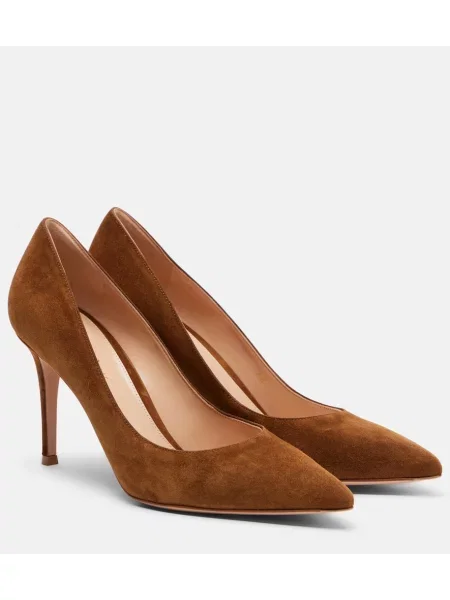 Pantofi cu toc Gianvito Rossi din piele de căprioară maro
