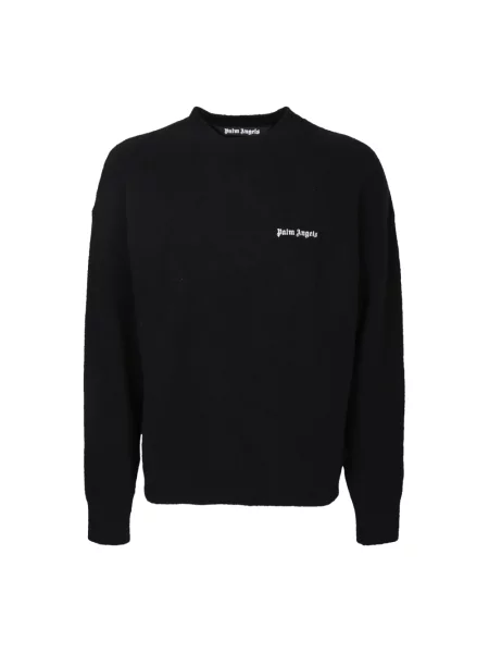 Bluza Palm Angels z nadrukiem z okrągłym dekoltem wełniana czarna