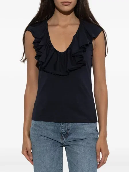 Top Ulla Johnson cu volane albastru