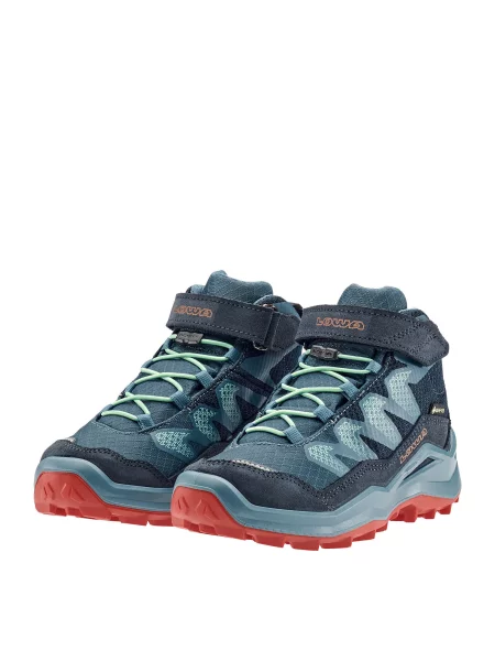 Buty trekkingowe dla dzieci Lowa Maddox Pro Mid Gtx Velcro niebieskie