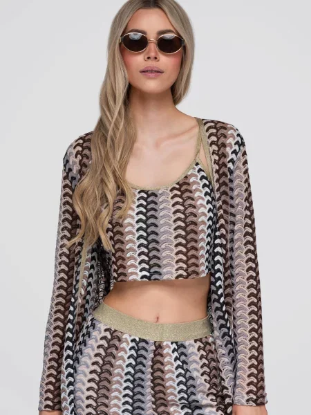 Lung cardigan Ombre negru