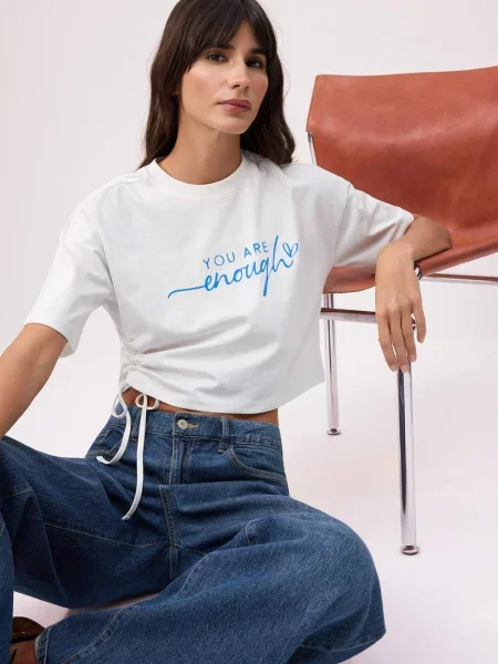 Trendyol Tricou azuriu alb