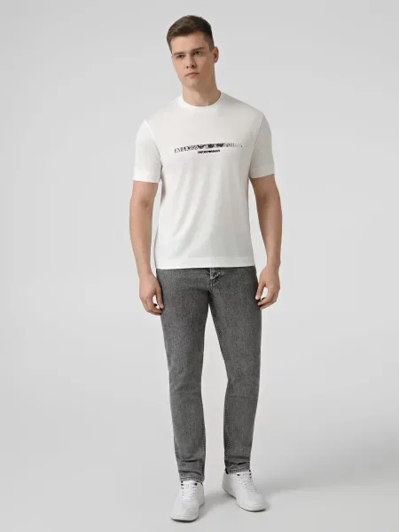Зауженные джинсы Emporio Armani серый